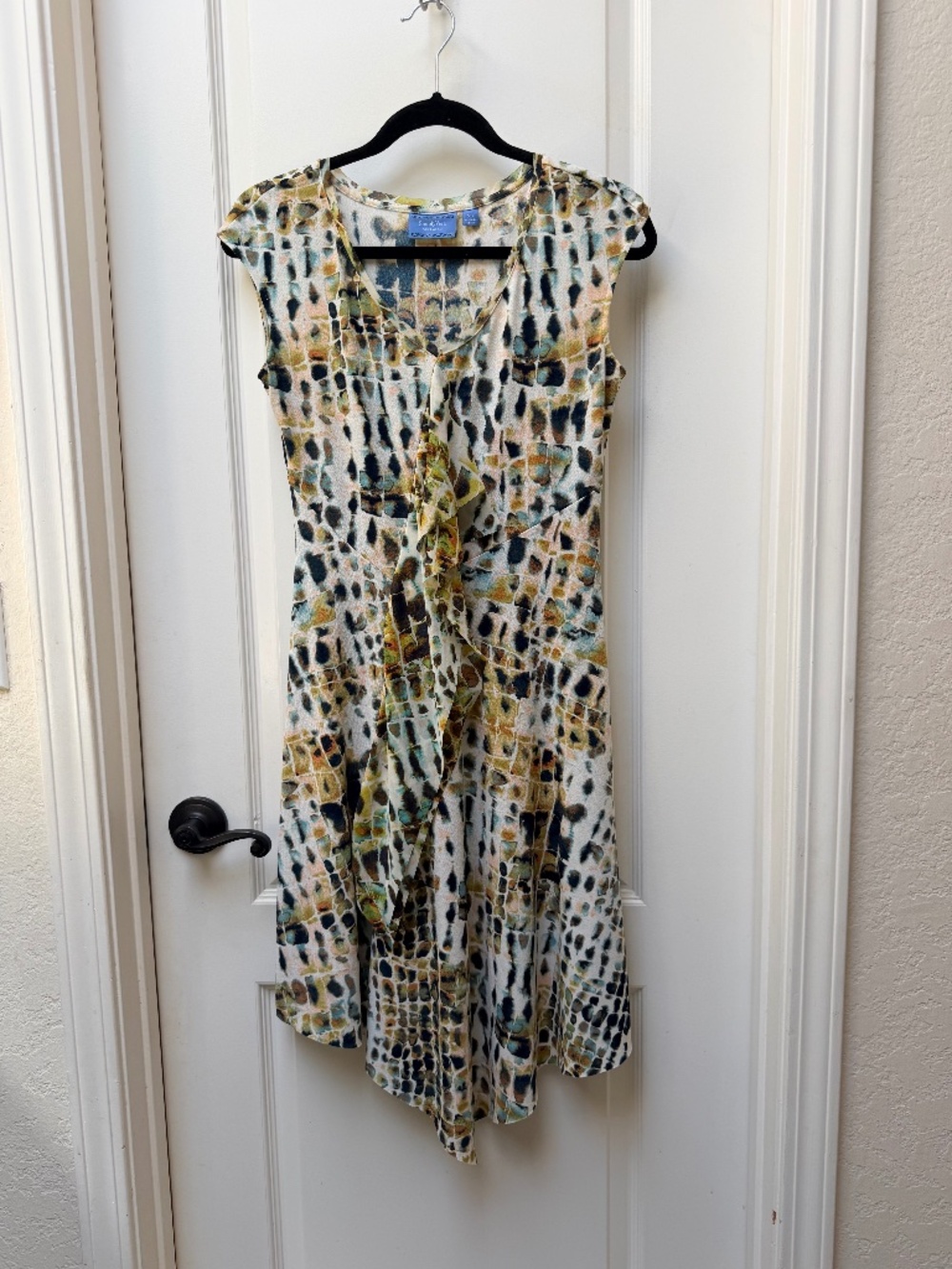 Simply Vera Vera Wang Abstract Draped Midi Dress XS Multicolor